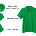 Kelly Green (5-Pack) 4 10-Pack School Uniform Tagless Polo Tshirt for Little Boys & Big Boys